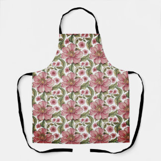 Tablier Motif de fleurs roses