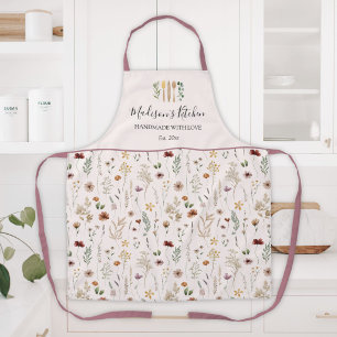 Tablier Motif de fleurs sauvages florales jolies aquarelle