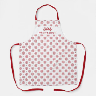Tablier Motif de flocon de neige Rouge et blanc Apron de N