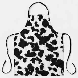 Tablier Motif de fourrure de vache noir et blanc
