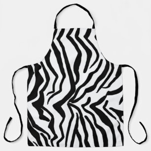 Tablier Motif de fourrure de zèbre noir et blanc