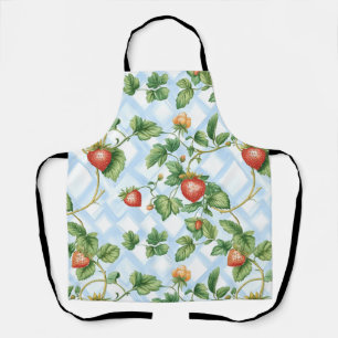 Tablier Motif de fraise et feuille de charme - Vintage