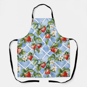 Tablier Motif de fraise et feuille de charme - Vintage (2)