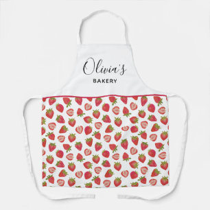 Tablier Motif de fraise personnalisé Boulangerie de cuisin