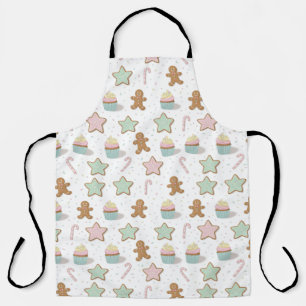 Tablier Motif de friandises de boulangerie de Noël