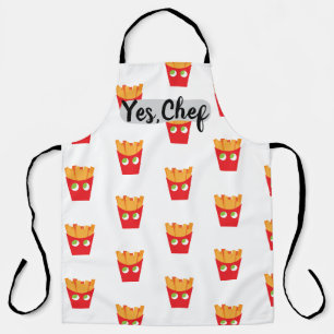 Tablier Motif de frites de couleur minimaliste joyeux modi