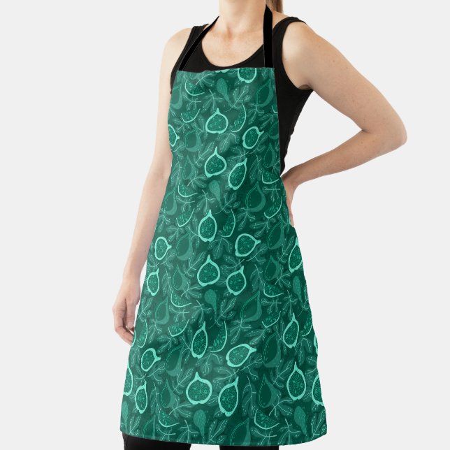 Tablier Motif de fruit de figue vert et beau (Insitu)