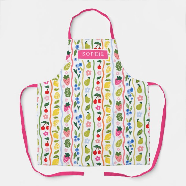Tablier Motif de fruits Nourriture Été Élégant Élégant (Recto)