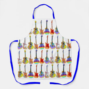 Tablier Motif de guitares colorées