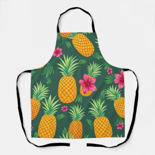 Tablier Motif de Hibiscus à l'Ananas Tropical