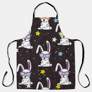 Tablier Motif de lapin mignon. Lapin coloré, étoiles w