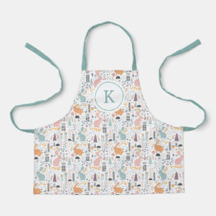 Tablier Motif de lapins de forêt forestière moderne