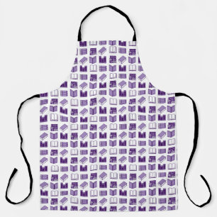 Tablier Motif de lecture et d'écriture de livres violets