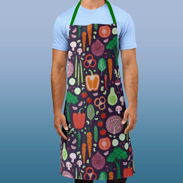 Tablier Motif de légumes moderne (Vegetable pattern apron for a cook or chef )