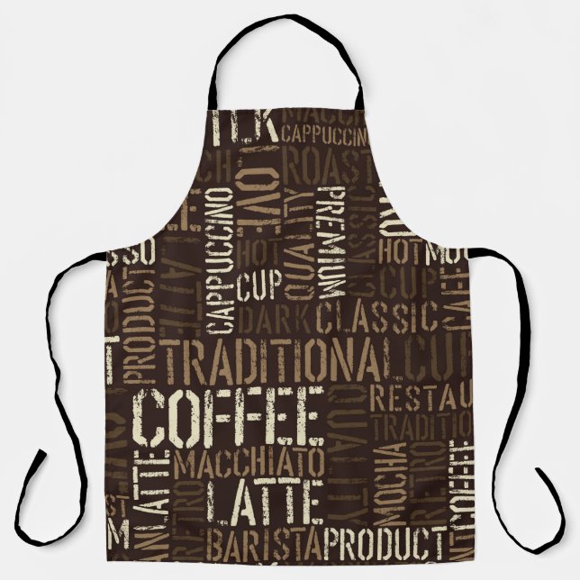 Tablier Motif de l'expérience café sans couture (Recto)