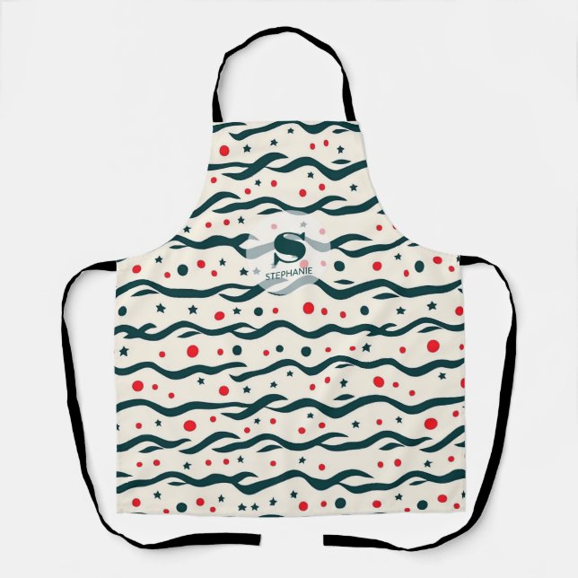 Tablier Motif de lignes et de formes géométriques Abstrait (Recto)