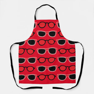Tablier Motif de lunettes de soleil rouge noir