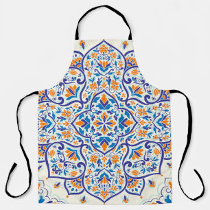 Tablier Motif de luxe Orange Blue Ornament