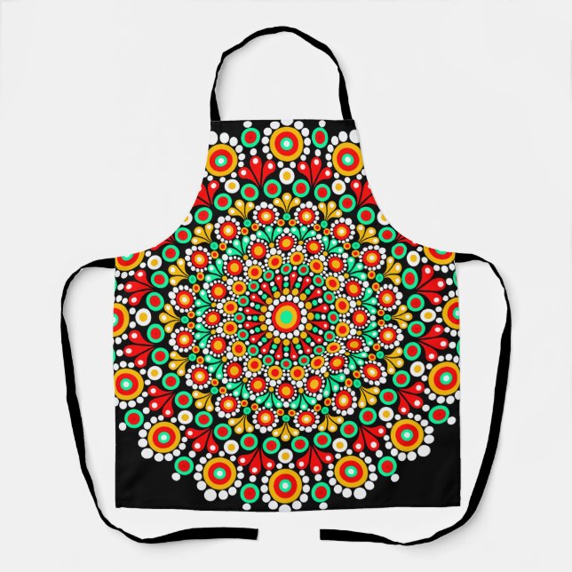 Tablier Motif de mandala coloré boho point  (Recto)
