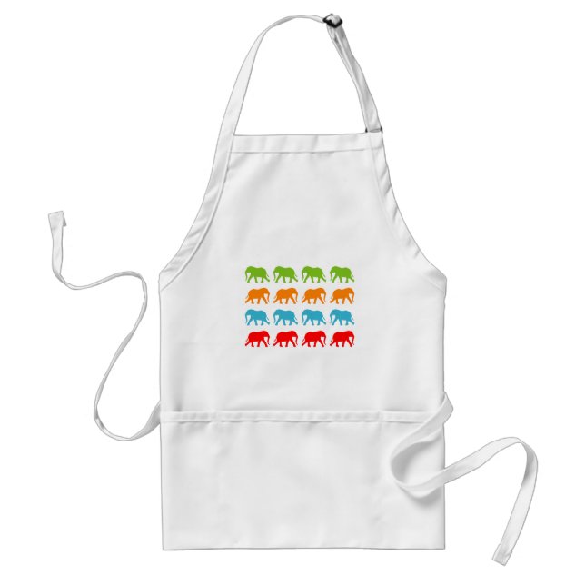 Tablier Motif de marche des éléphants (Devant)