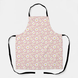 Tablier Motif de Marguerite Dessiné à la Main Rose Pâle