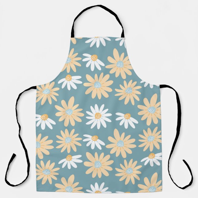 Tablier Motif de marguerites en petits flowe sauvages naïf (Recto)