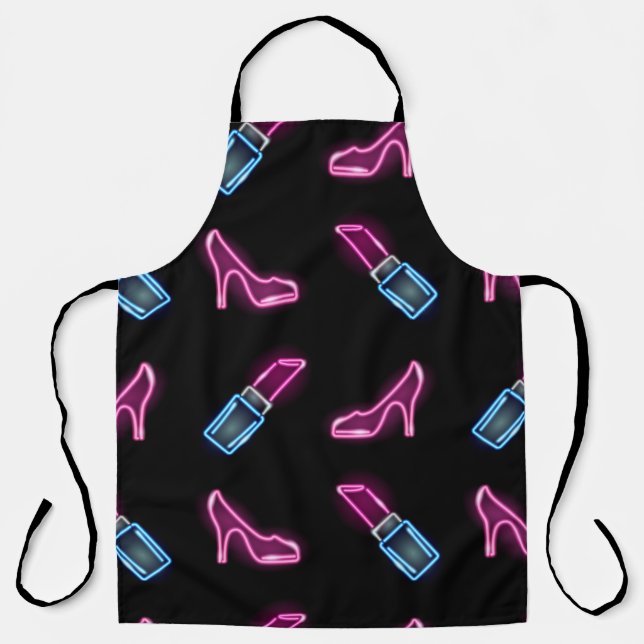 Tablier Motif de mode avec icônes de néon. (Recto)
