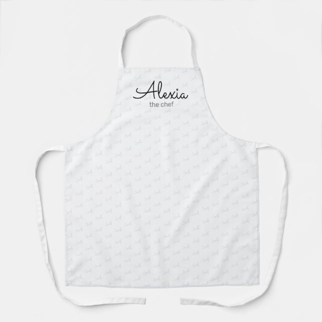 Tablier motif de monogramme blanc (Recto)