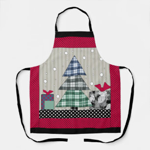 Tablier Motif de Noël, applique, nouvelle année, noël