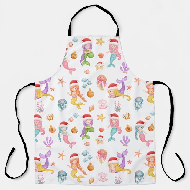 Tablier Motif de Noël de la sirène (Recto)