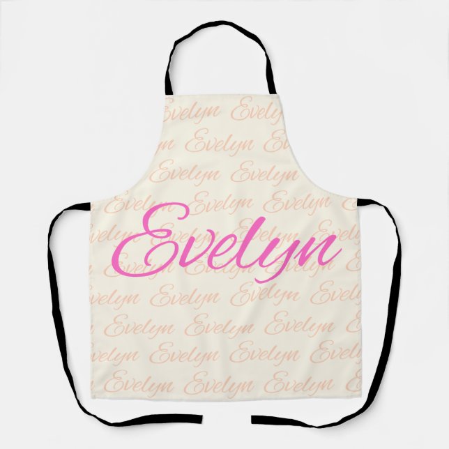Tablier Motif de nom répétitif Evelyn  (Recto)