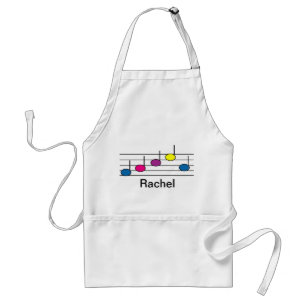 Tablier Motif de notes de musique colorées