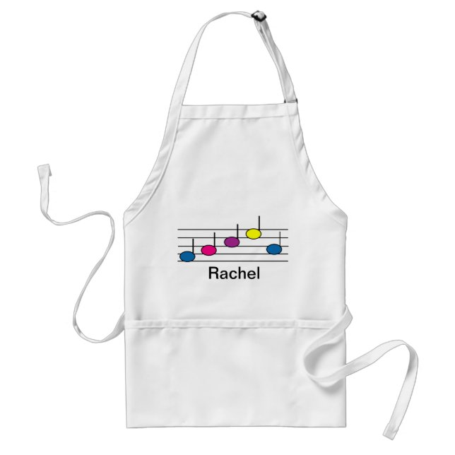 Tablier Motif de notes de musique colorées  (Devant)