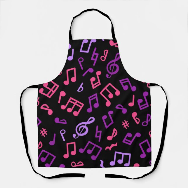 Tablier Motif de notes musicales (Recto)