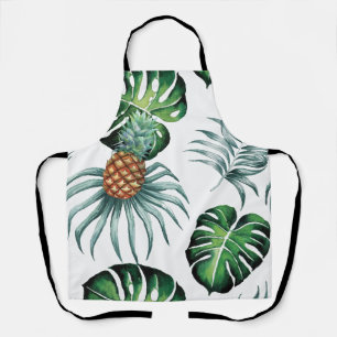 Tablier Motif de palmier de jungle à l'aquarelle tropicale