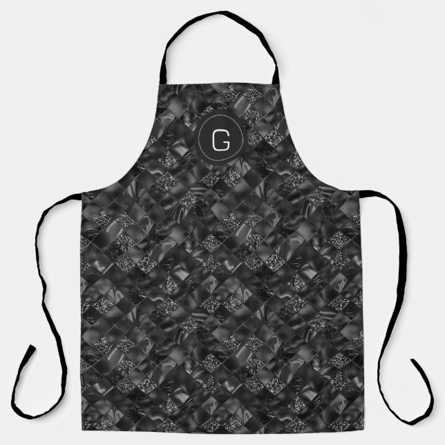 Tablier Motif de Parties scintillant moderne Monogramme Bl (Recto)
