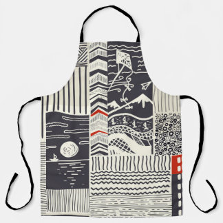 Tablier Motif de patchwork sans couture de doodles abstrai