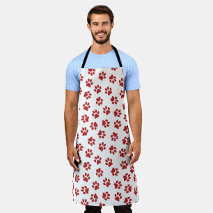 Tablier Motif de pattes, pattes de chien, pattes rouges