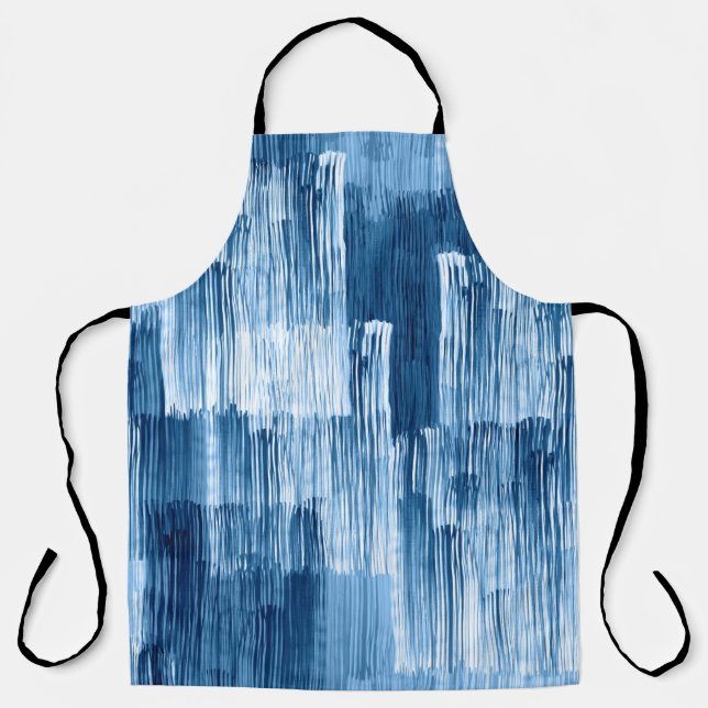 Tablier Motif de peinture Abstrait bleu (Recto)