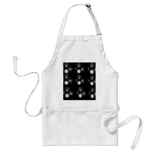 Tablier Motif De Pelouse Noir Et Blanc, (Devant)