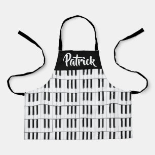 Tablier Motif de piano noir et blanc