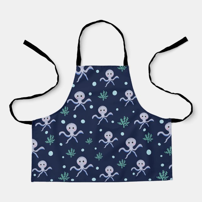 Tablier Motif de Pieuvre Mignonne (Recto)