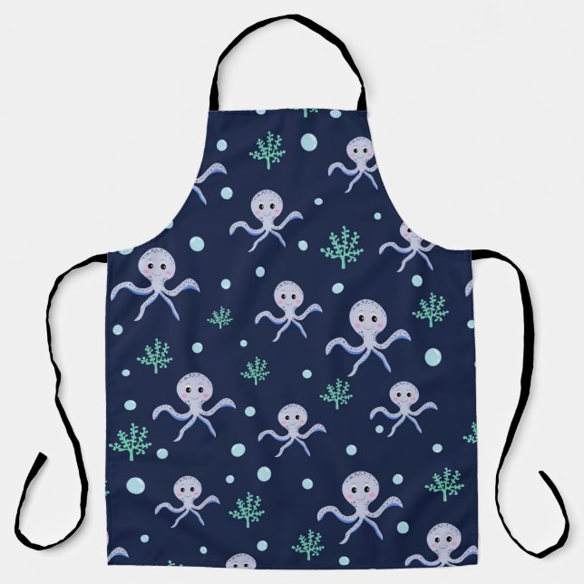 Tablier Motif de Pieuvre Mignonne (Recto)