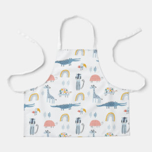 Tablier Motif de plaisir animal Doodle