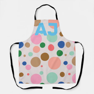 Tablier Motif de point de Polka Monogramme moderne