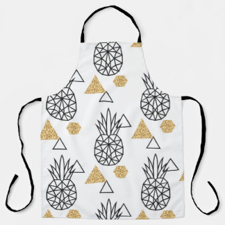 Tablier Motif de points d'or géométriques à ananas.