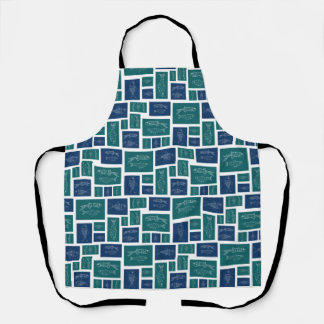 Tablier Motif de poisson bleu vert vintage