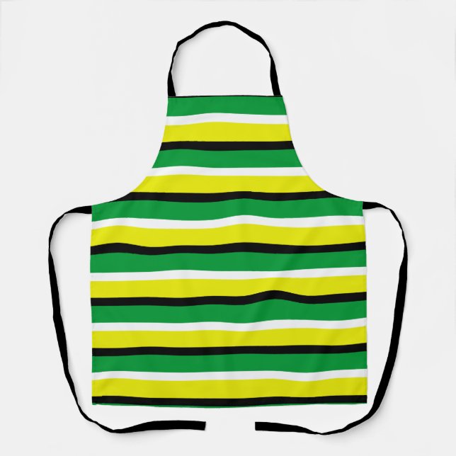 Tablier Motif de rayures vert jaune (Recto)