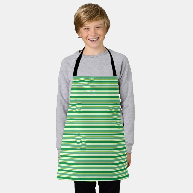Tablier Motif de rayures vertes pour la Saint-Patrick-5460 (Porté)