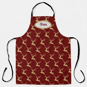 Tablier Motif de renne doré personnalisé
